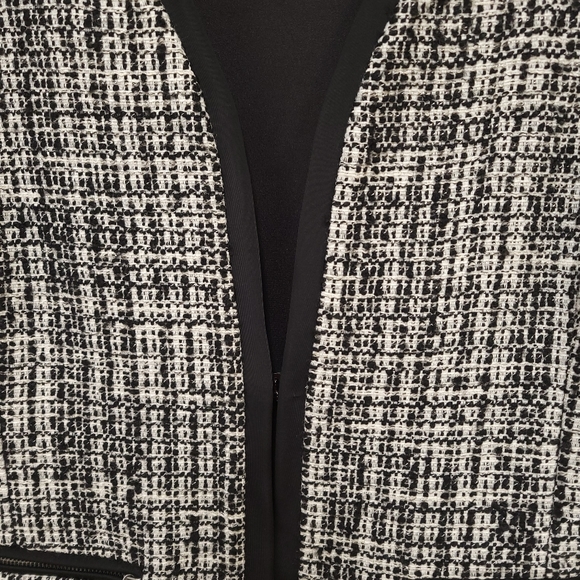 Cynthia Rowley long sleeve cropped collarless boxy blazer tweed jacket Small - Picture 3 of 12